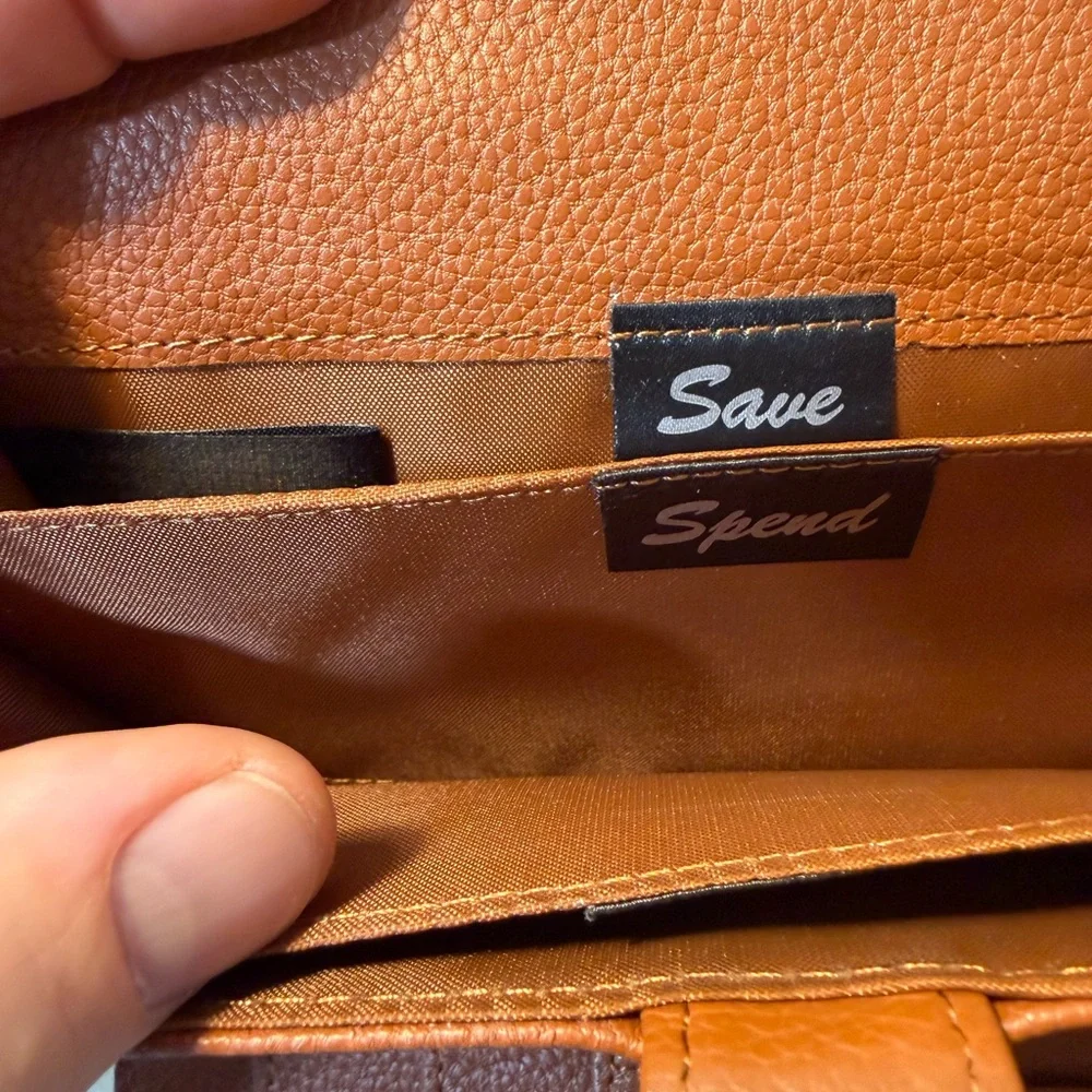 Giani Bernini Cognac Pebbled Leather Trifold Wallet